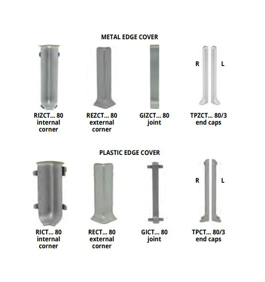 Grindjuostė, anoduoto aliuminio, h 80 mm, L 2,0 m