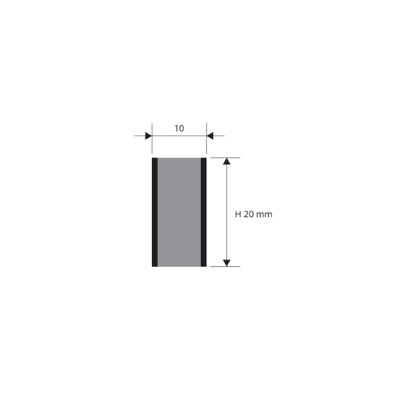 Profilis, aliuminis naturalus, deformacinis, pilkas intarpas, h 20 mm, L 2,0 m