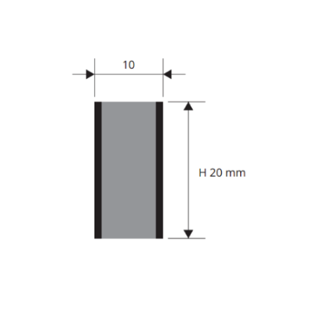 Profilis, aliuminis naturalus, deformacinis, pilkas intarpas, h 20 mm, L 2,0 m