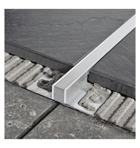 Profilis, aliuminis naturalus, deformacinis, pilkas intarpas, h 10 mm, L 2,7 m