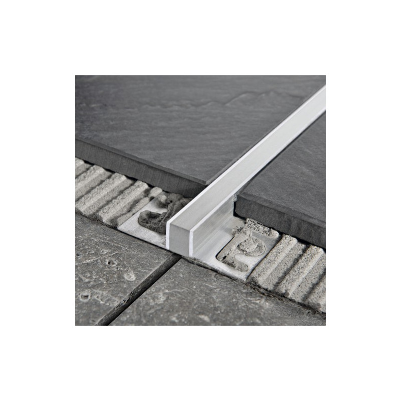 Profilis, aliuminis naturalus, deformacinis, pilkas intarpas, h 10 mm, L 2,7 m