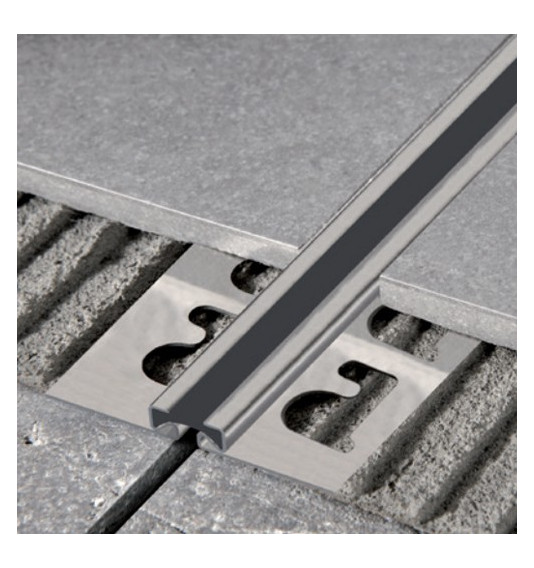 Profilis nerūdijančio plieno deformacinis, juodas intarpas, h 4,5 mm, plotis 15 mm