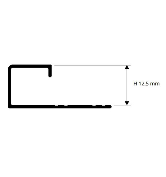 Profilis, aliuminis anoduotas, varinis, h 12,5 mm, L 2,7 m