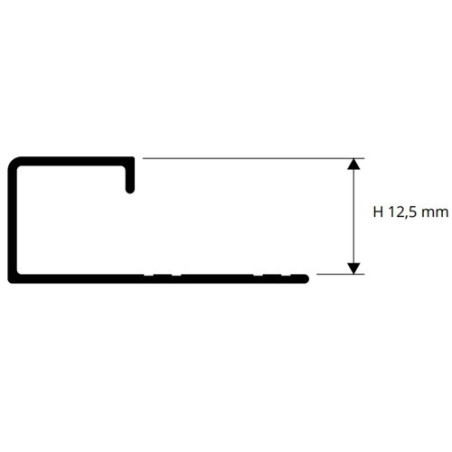 Profilis, aliuminis anoduotas, juodas h 12,5 mm, L 2,7m, 1 vnt