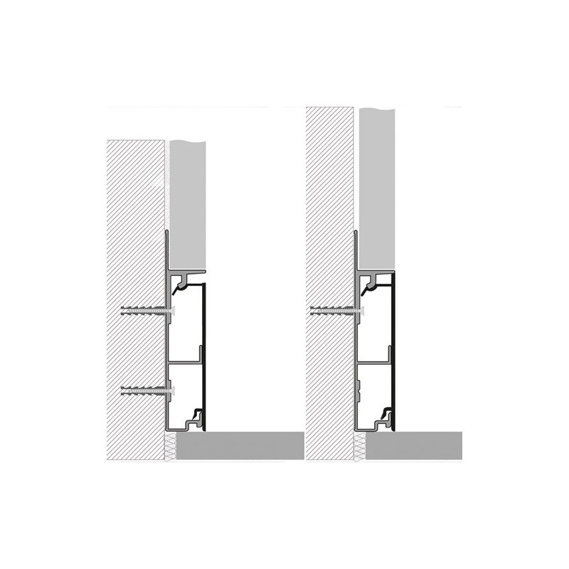 Grindjuostė, anoduoto aliuminio, h 55 mm, L 2,0 m