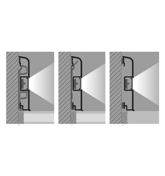 Grindjuostė, anoduoto aliuminio su LED, L 2,0m