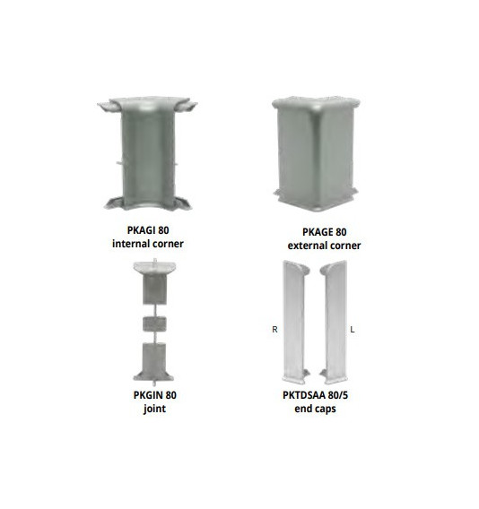 Grindjuostė, anoduoto aliuminio su LED, L 2,0m
