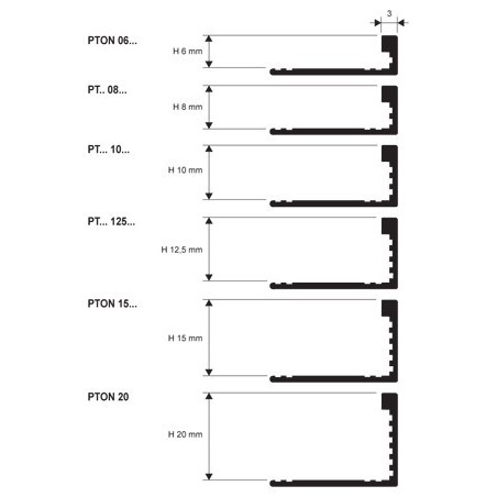 Profilis, žalvaris, naturalus, h 6 mm, L 2.7