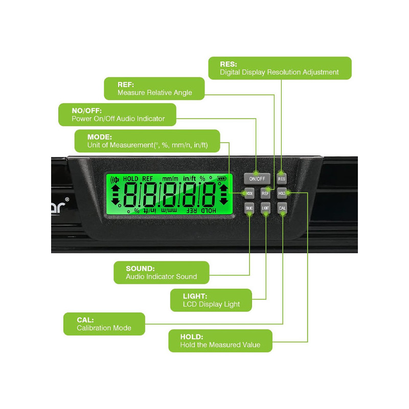 Huepar Digital Sleeper, 610 mm, 1 gab.