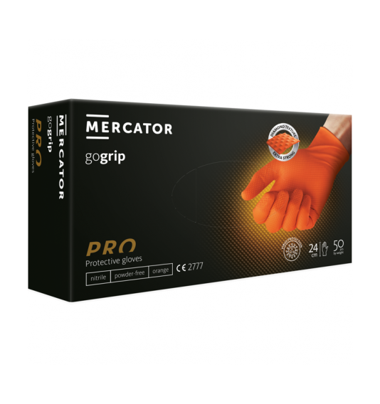 Nitrila cimdi, M izmērs, oranži, 50 gab.