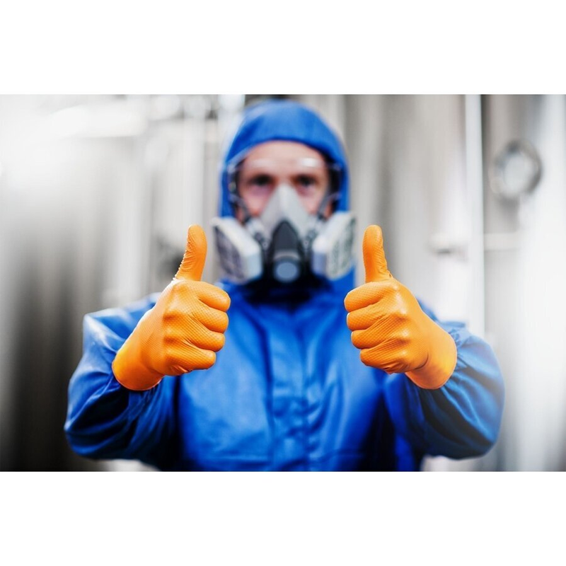 Nitrila cimdi, M izmērs, oranži, 50 gab.