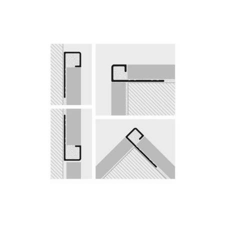 Profils, anodēts alumīnijs, tumši pelēks, h 10 mm, L 2,7 m | profili-sienam | NMF Home