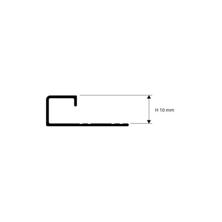 Profils, anodēts alumīnijs, slīpēts, tumši pelēks, h 10 mm, L 2,7 m | profili-sienam | NMF Home