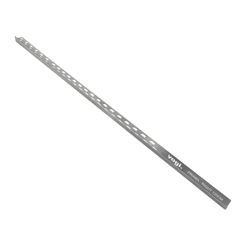 Dušas profils no nerūsējošā tērauda, labās puses, 1,2 m