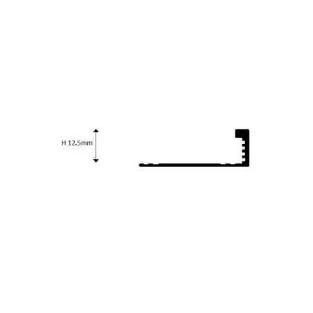 Profils, anodēts alumīnijs, pulēts tumši pelēks, h 12,5 mm, L 2,7 m | profili-sienam | NMF Home