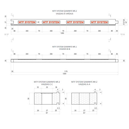 Loga elements - MTF W A 67x30 mm, garums 1200 mm, 1 gab. | jackon-hidrosistmas | NMF Home