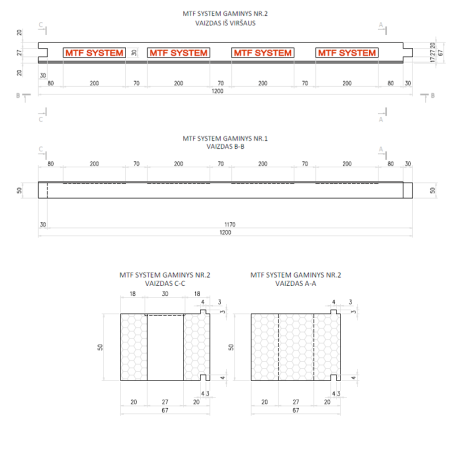 Loga elements - MTF W B 67x50 mm, garums 1200 mm, 1 gab. | jackon-hidrosistmas | NMF Home