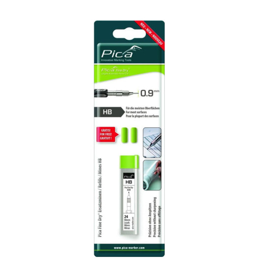 Pica Fine Dry Refills, grafīts (nomaināmas uzpildes), 24 gab.