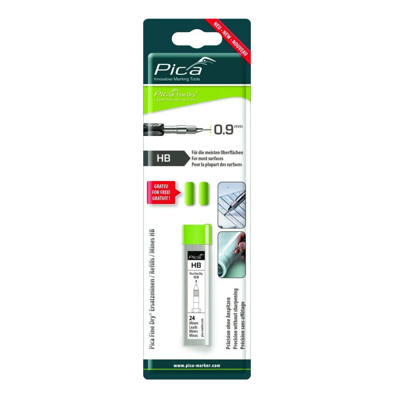 Pica Fine Dry Refills, grafīts (nomaināmas uzpildes), 24 gab.