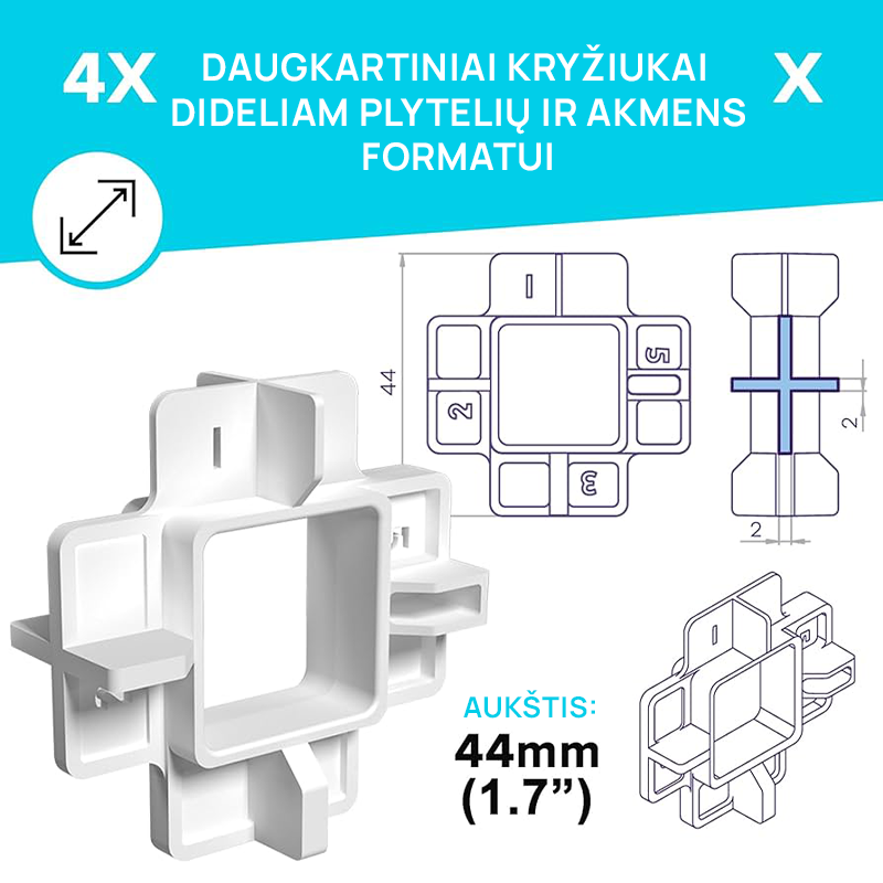 copy of Krusti flīžu spraugām, dubultā, 1-3 mm (300 gab.)