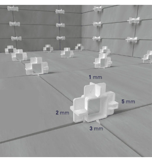 Krustiņi flīžu starplikām, atkārtoti lietojami, 1,2,3,5 mm (40 gab.)