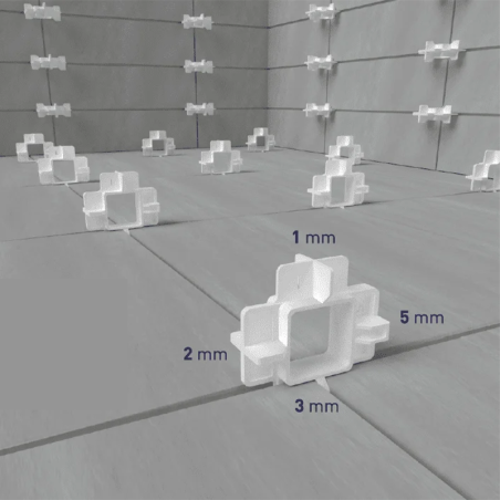 Krustiņi flīžu starplikām, atkārtoti lietojami, 1,2,3,5 mm (40 gab.) | skrso | NMF Home