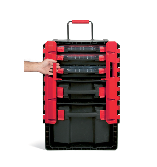 Modulāra instrumentu kaste ar riteņiem, piecu daļu Nr. 59, 500 x 410 x 770 mm