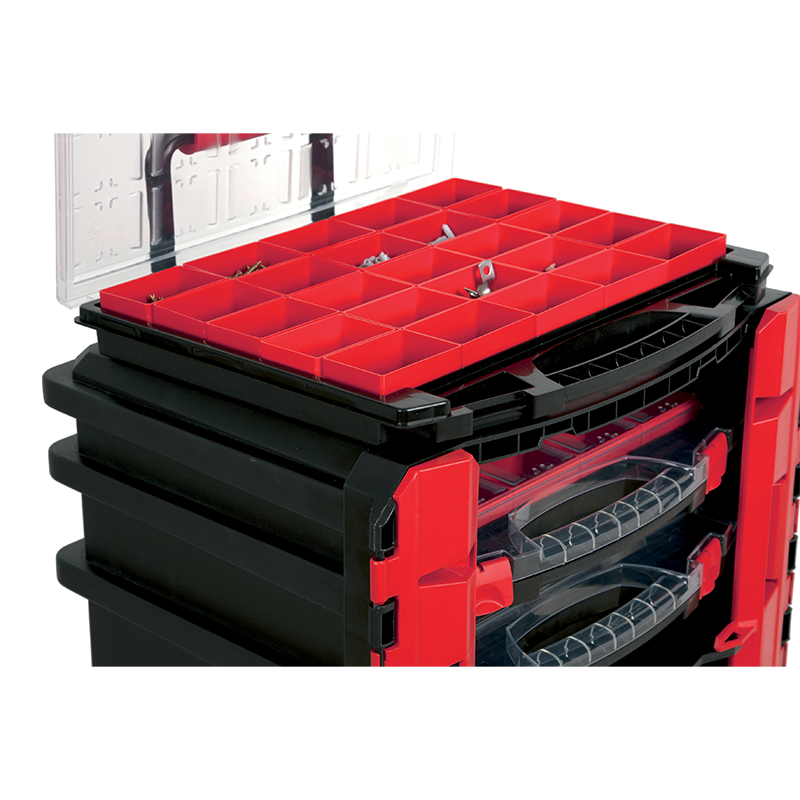 Modulāra instrumentu kaste ar riteņiem, piecu daļu Nr. 59, 500 x 410 x 770 mm