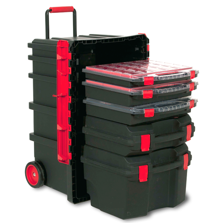 Modulāra instrumentu kaste ar riteņiem, piecu daļu Nr. 59, 500 x 410 x 770 mm | palginstrumenti | NMF Home