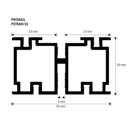 PRORAIL alumīnija sija 50x30 mm, 1 gab. | terasu-pabeigsana | NMF Home