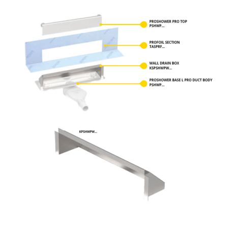 PROSHOWER WALL DRAIN sienas izlietne, nerūsējošais tērauds, 80 cm., 1 gab. | duso-padai-trapai | NMF Home