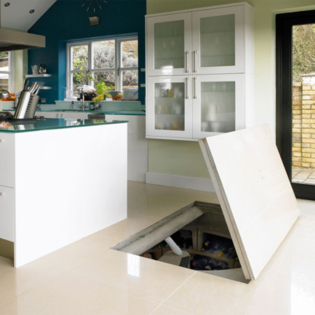 Grīdas inspekcijas durvis flīzēm DRIVE8, h 290 mm, 900x900 mm | revizijas-lukas-gridai | NMF Home