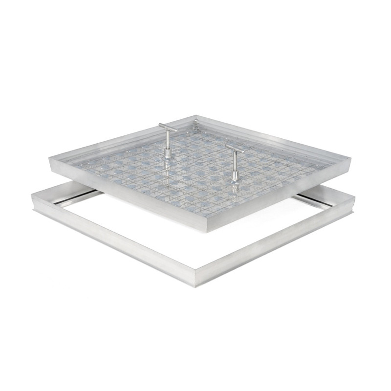 Grīdas ugunsdzēsības uzpildāmās durvis lielām slodzēm PRO+BS, h 75 mm, no 435x435 mm līdz 1135x1135mm