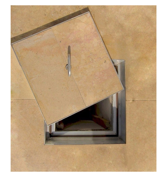 Grīdas ugunsdzēsības uzpildāmās durvis lielām slodzēm PRO+BS, h 75 mm, no 435x435 mm līdz 1135x1135mm