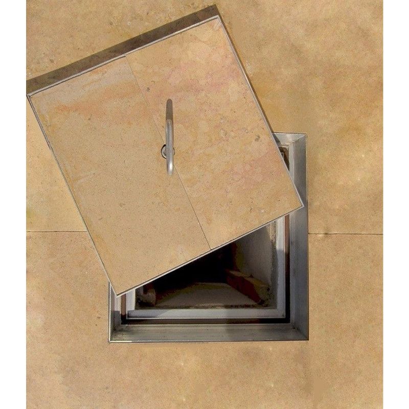 Grīdas ugunsdzēsības uzpildāmās durvis lielām slodzēm PRO+BS, h 75 mm, no 435x435 mm līdz 1135x1135mm