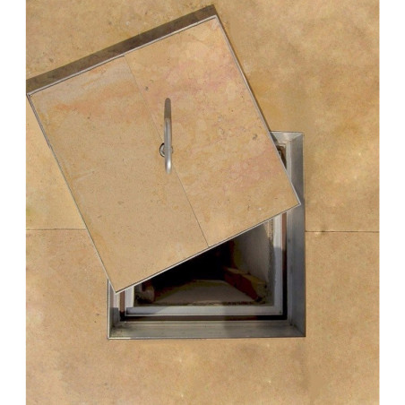 Grīdas ugunsdzēsības uzpildāmās durvis lielām slodzēm PRO+BS, h 75 mm, no 435x435 mm līdz 1135x1135mm | revizijas-lukas-gridai | NMF Home