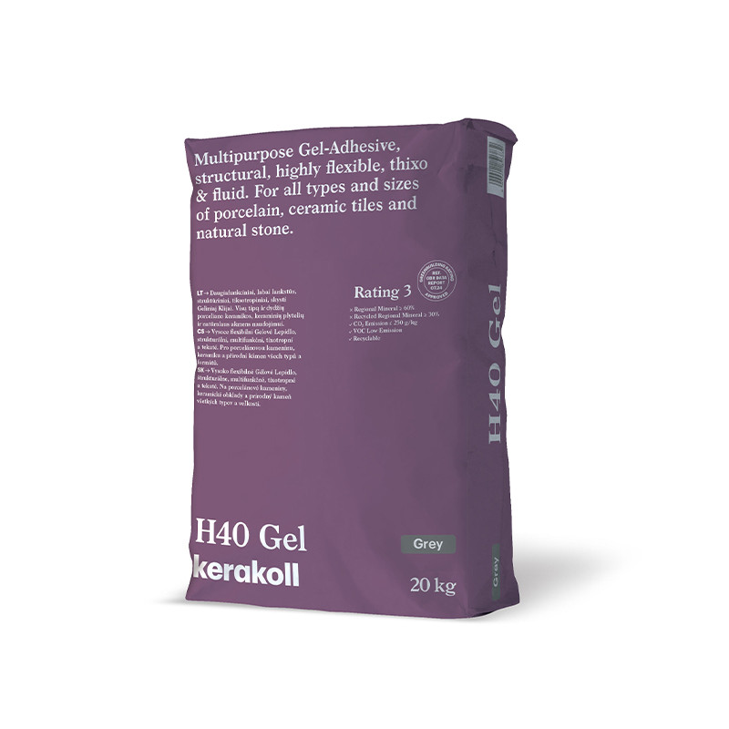 Kerakoll H40 Gel (pelēks), 20 kg, īpaši elastīga līme C2TE S1