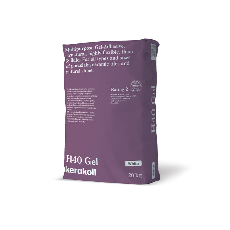 Kerakoll H40 Gel (balts), 20 kg, īpaši elastīga līme C2TE S1