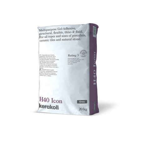 Kerakoll H40 Icon (pelēki), 20 kg, minerālas elastīgas līmes C2TE | cementa-lmes | NMF Home