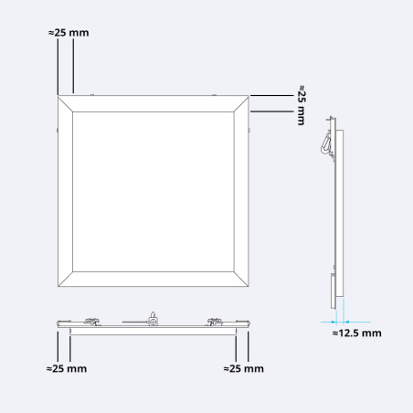 Alumīnija durvis (krāsojamas), 400x400x12,5 mm | revizijas-lukas-sienam | NMF Home