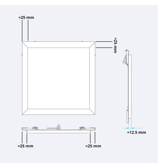 Alumīnija durvis (krāsojamas), 300x200x12,5 mm